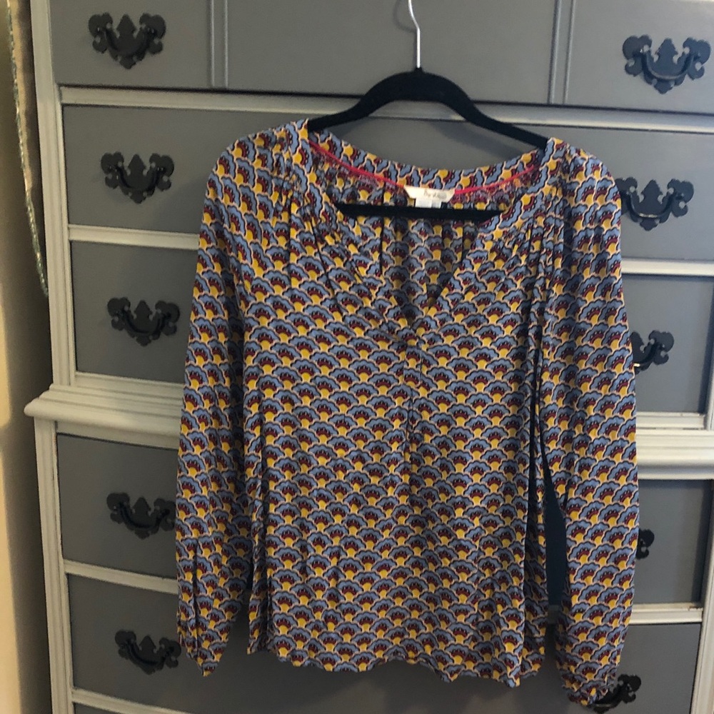 Boden Split Neck Popover Top